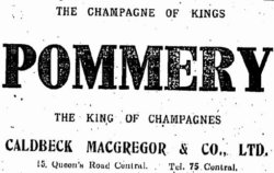 Caldbeck, MacGregor & Company, Advert, HK Telegraph 31.5.1924