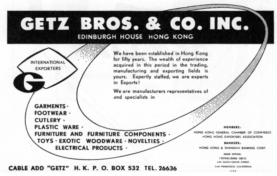 Getz Bros & Co 1963 Advert From IDJ