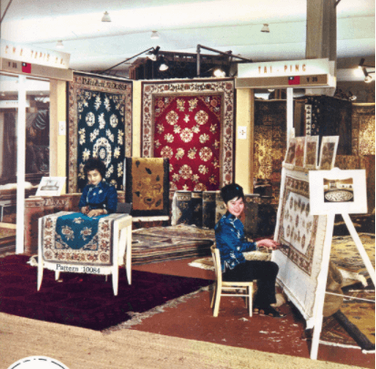 Tai Ping Girls Demonstrate Carpet Making Overseas, 1960s, HKHP