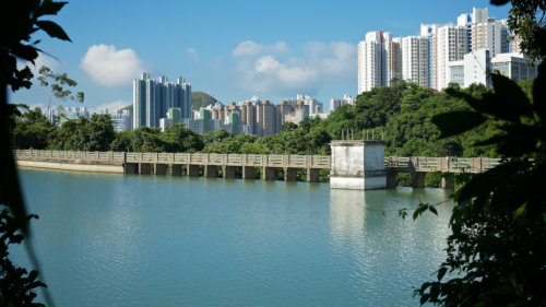 The Dam Wall And Valve House On The Lower Aberdeen Reservoir, Hong Kong Island.