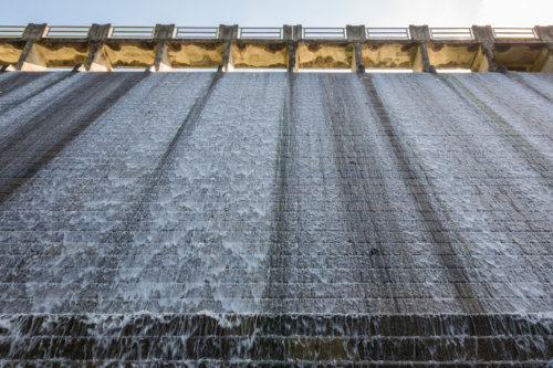 Looking Up The Dam Wall On The Lower Aberdeen Reservoir, Hong Kong Island.