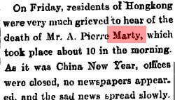 Marty, Auguste Pierre Obituary A2 SCMP25.1.1909 Stephen Davies