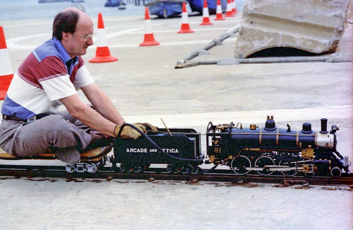 Miniature Railways b4 HKSMEE-American locomotive-at Shatin Marine Police Base