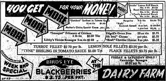 Dairy Farm Advert HK Sunday Herald 29.10.1950