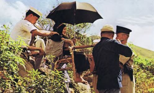 Shek Pik village submerged under reservoir clipped old woman in sedan chair