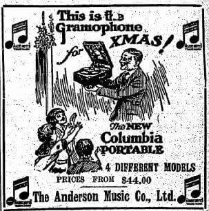 Anderson Music Company Advert HK Daily Press 12.12.1930