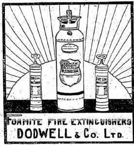 Foamite Fire Extinguishers Agent Dodwells Advert HK Daily Press 12.12.1930