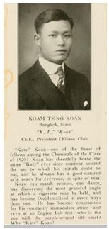 Koan K.T. Profile 1921 In Epitome, The Lehigh Yearbook York Lo