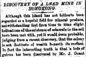 Lead Mine In Hong Kong Detail HK Daily Press 18th Oct 1889 Tymon Mellor