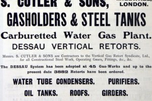 Samuel Cutler & Sons, Millwall, London, Advert Sept 1909, Grace's Guide