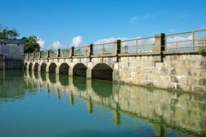The Dam Wall And Valve House On The Upper Aberdeen Reservoir, Hong Kong Island.