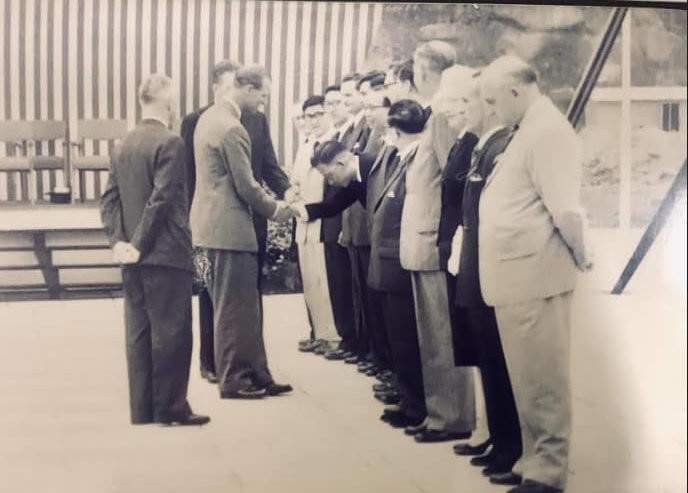 Cheung Brothers Prince Phillip Laying Foundation Stone At Queen Elizabeth Hospital 7th March 1959 From Sam Cheung