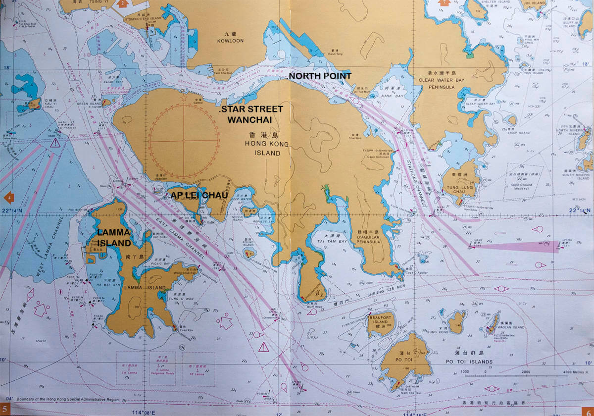 Hong Kong Island Marine Map 2nd version - Andy Cattrell
