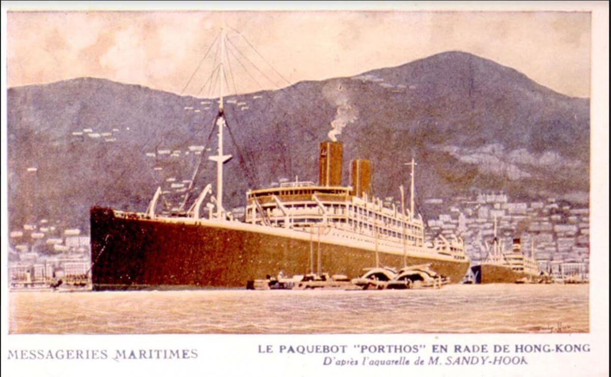 Messageries Maritimes Liner Pathos In Hong Kong Harbour Circa 1930 Private Collection Francois Dremeaux