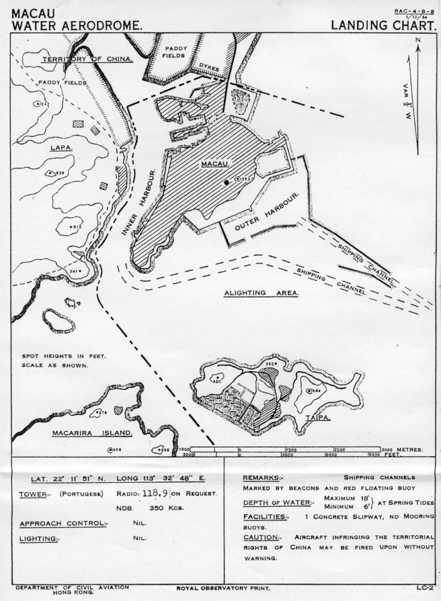 MATCO Macau Water Aerodrome-note caution warning